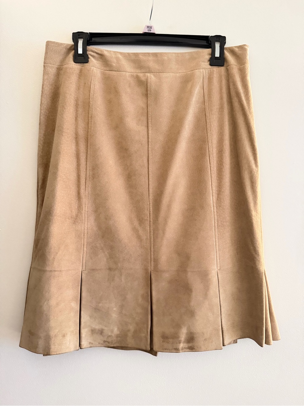 Classic Tan Leather A-Line Skirt